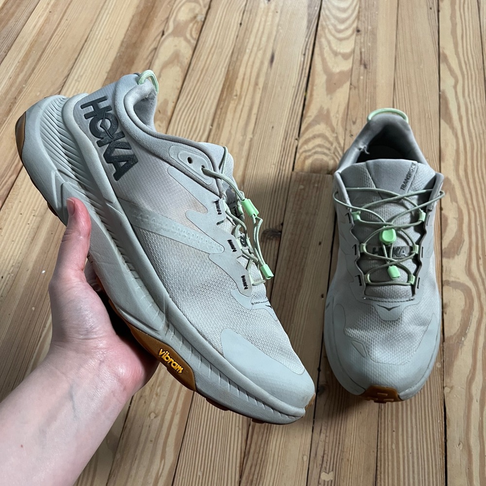 Hoka Transport Sneakers Mens 12D Gray Cordura Vibram Quick Lace Hiking Shoe